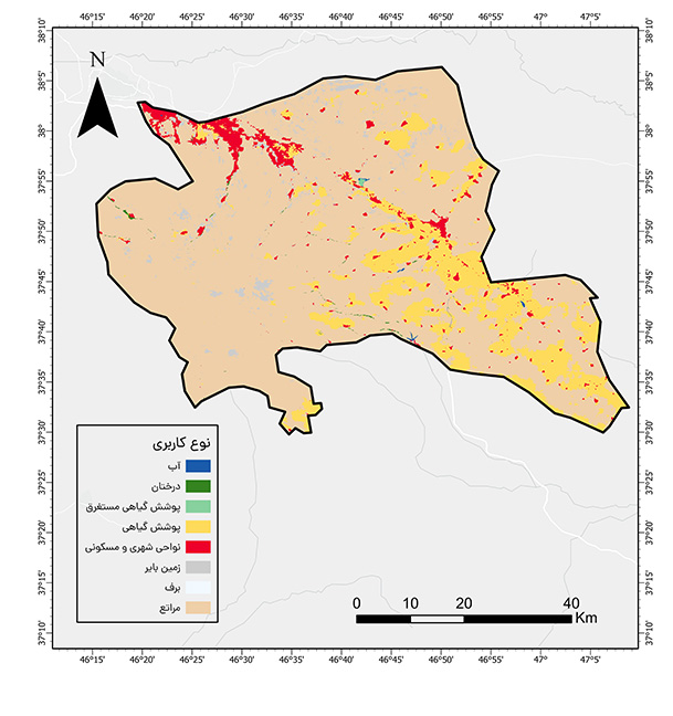 نقشه کاربری اراضی بستان آباد