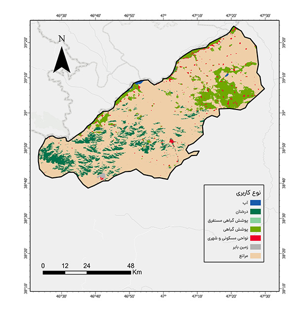 نقشه کاربری ارضی شهرستان کلیبر