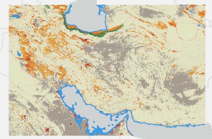 نقشه پوشش اراضی ایران